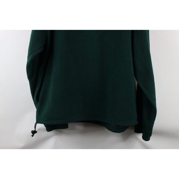 Vtg 90s Streetwear Mens XL Faded Blank Half Zip Fleece Pullover Sweater Green - Picture 9 of 9